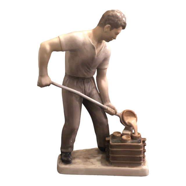 Mid-Century Bing & Grondahl "Ironfounder" Sculpture by Svend Jespersen For Sale