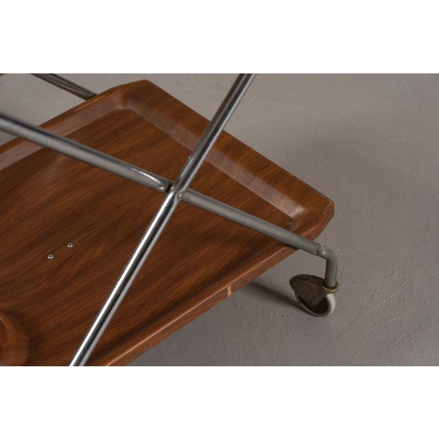 Brown Vintage Aluminium and Plastic Bar Cart, Italy, 1970s For Sale - Image 8 of 9