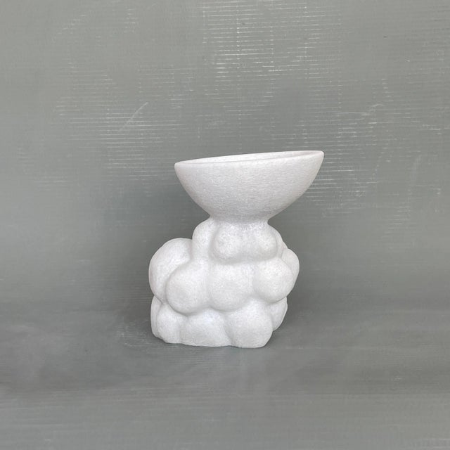 Round Hand Carved Marble Vessel by Tom Von Kaenel For Sale - Image 3 of 6