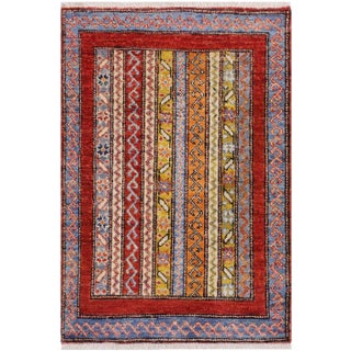 1990s Shabby Chic Vintage Tribal Khurgeen Steffen Rust Wool Rug - 1′11″ × 2′11″ For Sale