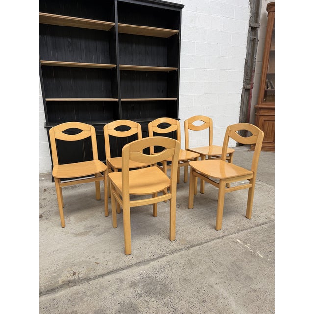 Beech Chairs, 1980s, Set of 6 For Sale - Image 8 of 10