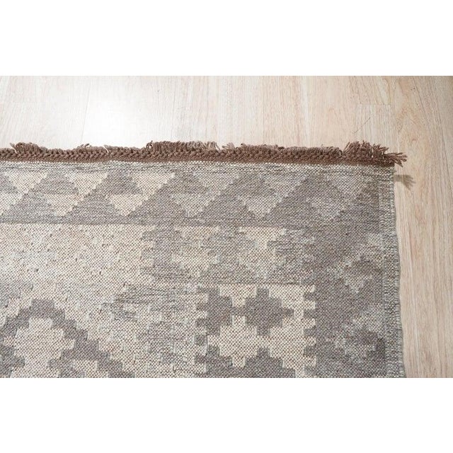 8x10 Gray Hand-Knotted Wool Diamond Repeat Geometric Modern Carpet Rug For Sale - Image 4 of 10