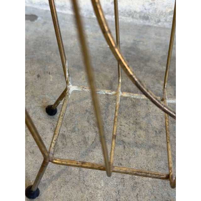 Metal Brass Wire Metal Magazine Holder Mid-Century Modern Vintage For Sale - Image 7 of 10