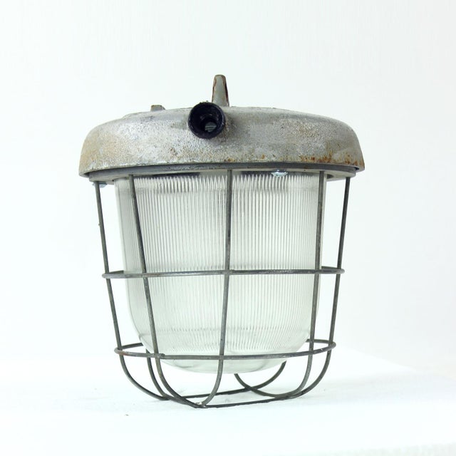 Industrial Factory Ceiling Light, Former Czechoslovakia, 1950s For Sale - Image 11 of 13