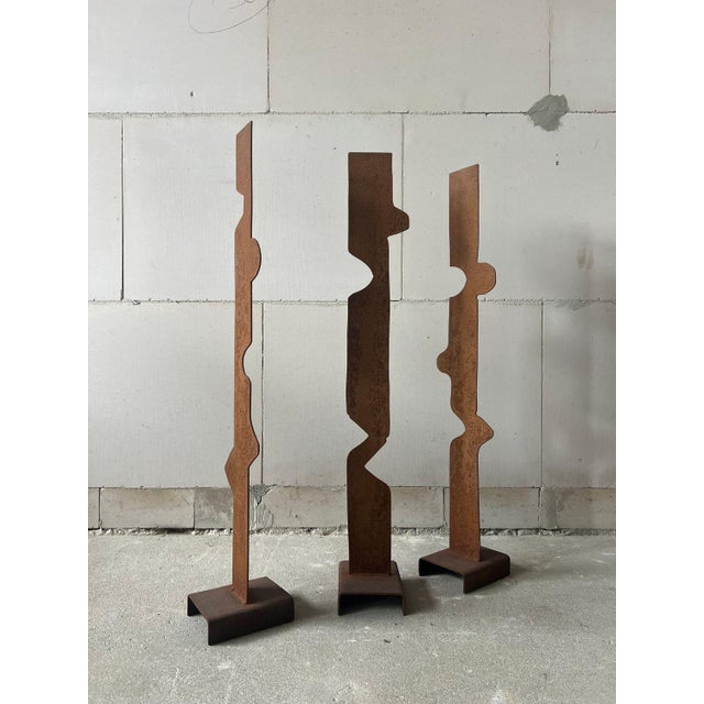 Dutch Artist, Abstract Sculptures, 1970s, Steel, Set of 3 For Sale - Image 11 of 13