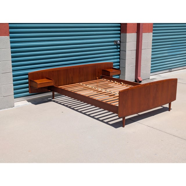 Brown Danish Modern Full Size Teak Bed Frame by Melvin Mikkelsen Møbler, C1960s For Sale - Image 8 of 13