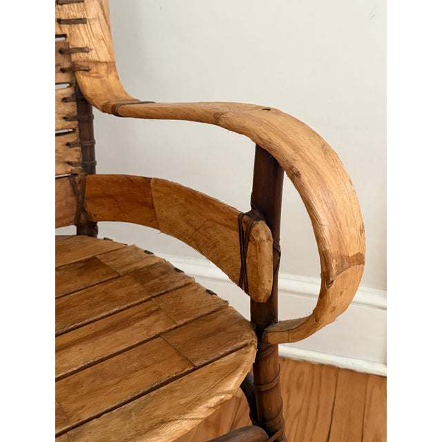 Midcentury Folk Art Southwestern Chair With Leather and Bentwood, Circa 1960s For Sale - Image 13 of 15