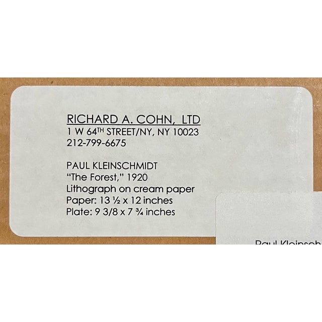 Paul Kleinschmidt, 1920 German Expressionist Figurative Lithograph "The Forest" Paul Kleinschmidt, 1920 For Sale In Miami - Image 6 of 6