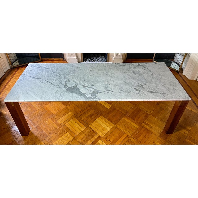 Mid-Century Modern Mapp Carrara Marble Top Dining Table by Vincent Chia | Design Within Reach For Sale - Image 3 of 11