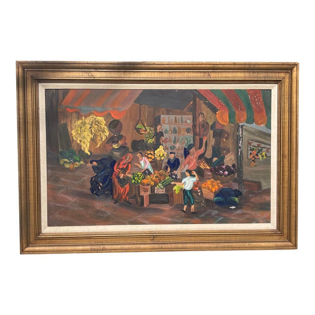 1950s Judaic Modern Artist , Israel Market For Sale