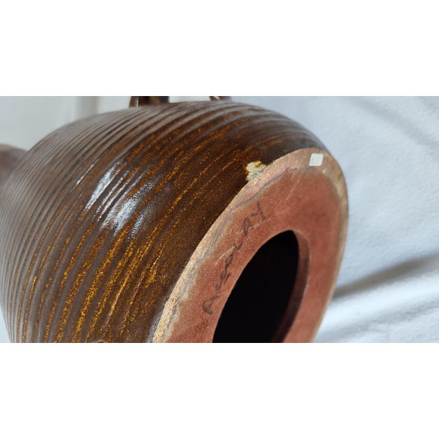 1960s French Brown Ceramic Vase from Accolay, 1960s For Sale - Image 5 of 10
