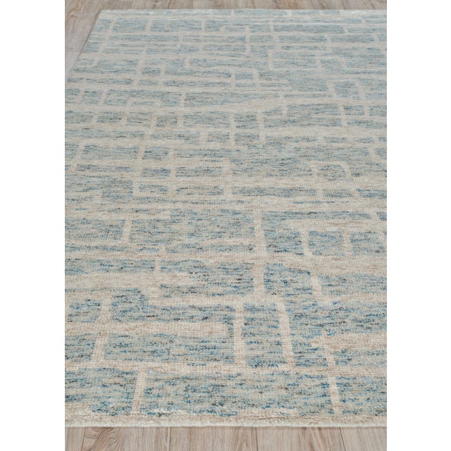 Transitional Exquisite Rugs Aldridge Hand-Knotted New Zealand Wool & Bamboo Silk Light Blue Rug-14'X18' For Sale - Image 3 of 8