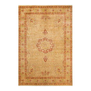 Mogul, One-of-a-Kind Hand-Knotted Area Rug - Yellow, 6' 1" x 9' 2" For Sale