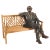 Vintage Life Size Sculpture of Albert Einstein on a Garden Bench, 20th Century, Bronze on Teak For Sale - Image 12 of 12