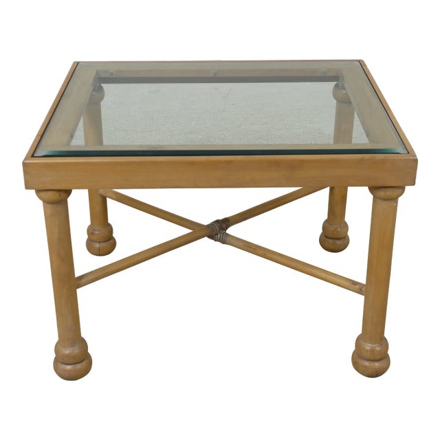 Contemporary Modern Design Glass Top Lamp Table For Sale