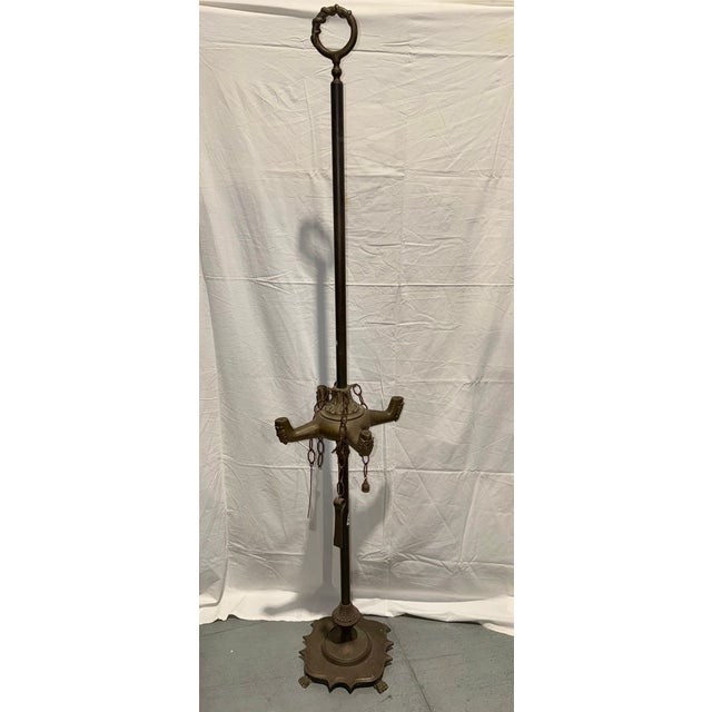 Antique Bronze Oil Lamp, 1890s For Sale - Image 11 of 11