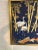 Gorgeous screened silk chinoiserie art. The white and gold paint or ink show up on this navy background so beautifully. I...