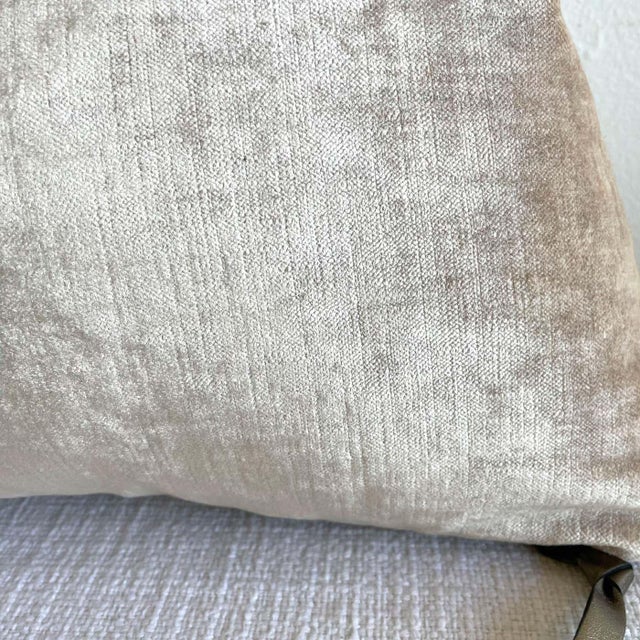 Not Yet Made - Made To Order Nude French Velvet Lumbar Pillow With Insert For Sale - Image 5 of 5