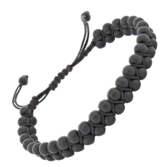 Contemporary Black Onyx Stone Beaded Striking Bracelet For Sale - Image 3 of 6