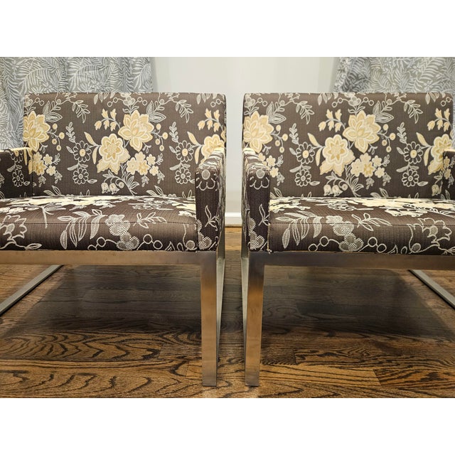 Pair of Fabien Baron for Berhardt Design b.3 Lounge Chairs For Sale - Image 10 of 13