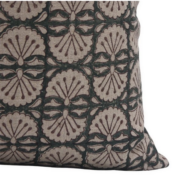 Modern Fabdivine Throw Pillow Cover 12x20 Inch Handcrafted Block Print Thick Linen-Bijhni For Sale - Image 3 of 5