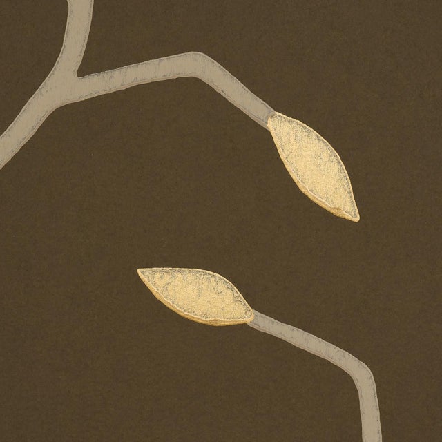 Schumacher SAMPLE - Schumacher Cymbeline Wallpaper In Chocolate For Sale - Image 4 of 5