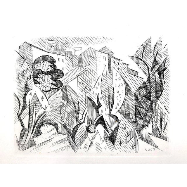 Gray Cubist Landscape Etching by André Lhote, 1946 For Sale - Image 8 of 8