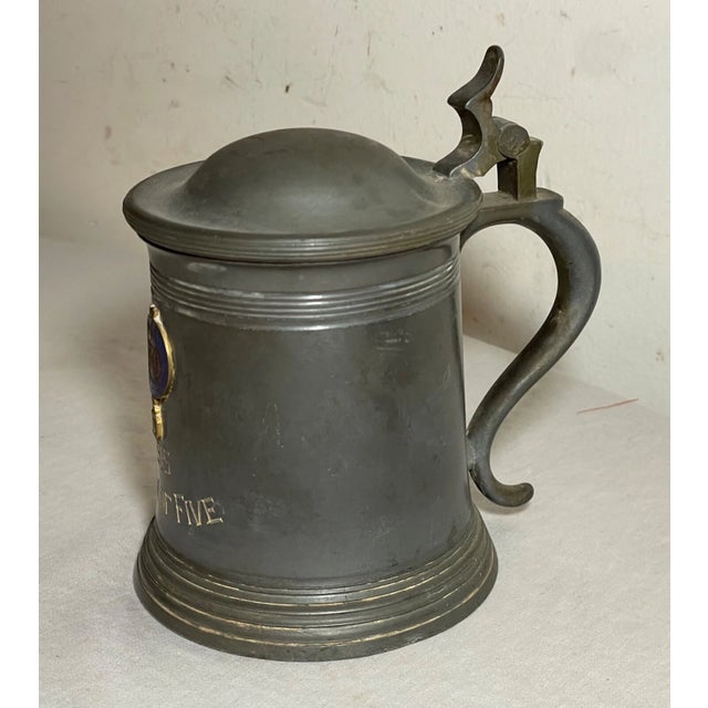 1910s Antique 15' World War 1 7th Regiment, New York National Guard Lidded Stein Award For Sale - Image 5 of 11