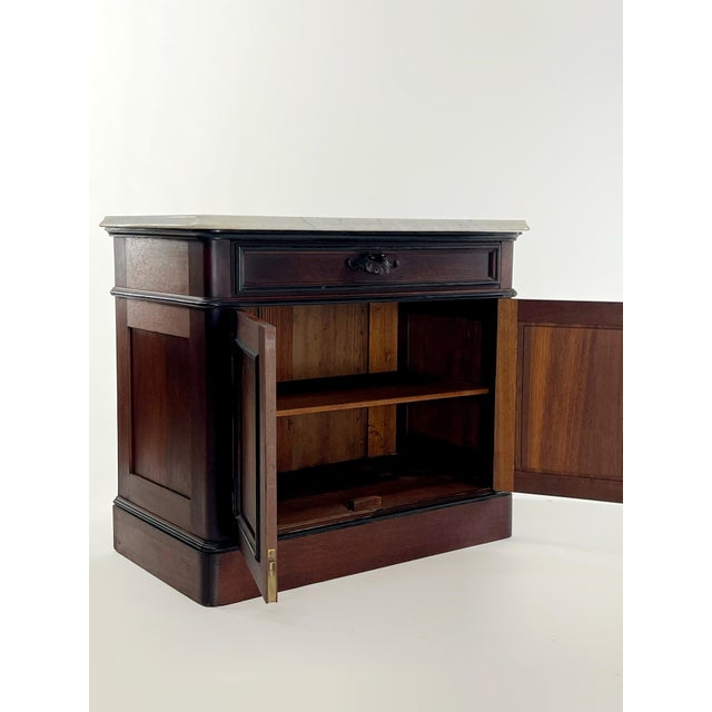 Brown Antique Marble Top Wash Stand Commode For Sale - Image 8 of 11
