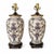 Chinoiserie 1970s Ornate Floral Ceramic Urn Table Lamps With Carved Wood Bases - a Pair For Sale - Image 3 of 13