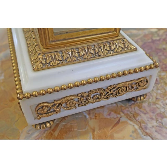 French Napoleon III Bronze & Glass Mantel Clock by Vincenti & Cie Circa 1870 For Sale - Image 12 of 16