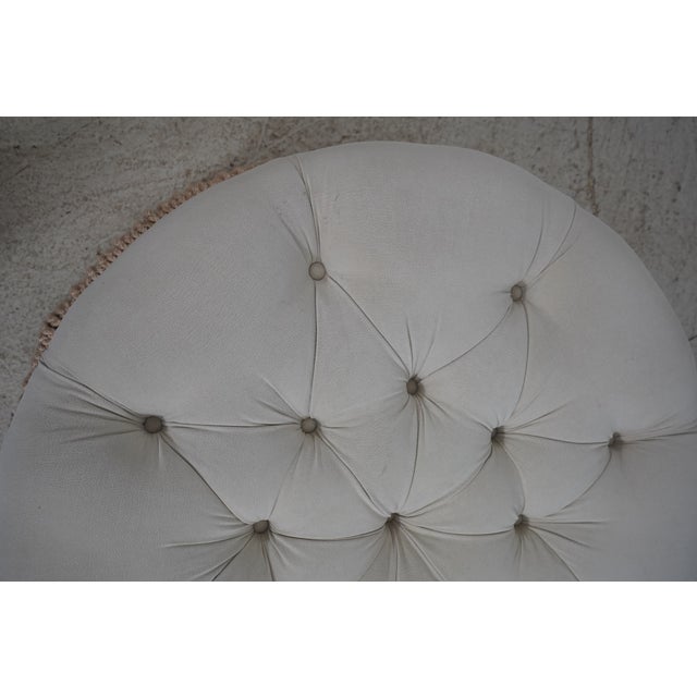 Hancock & Moore Hancock & Moore Tufted Suede Round Ottoman For Sale - Image 4 of 8