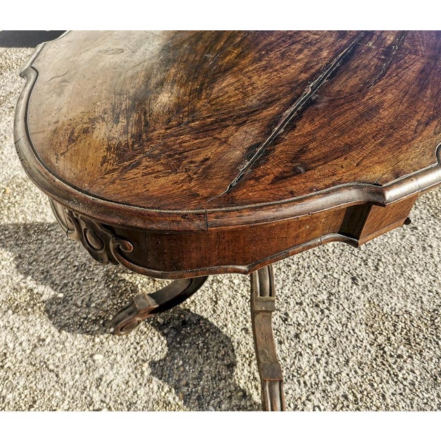 Wavy Top Table with Turned and Sculpted Foot, 1890s For Sale - Image 17 of 18