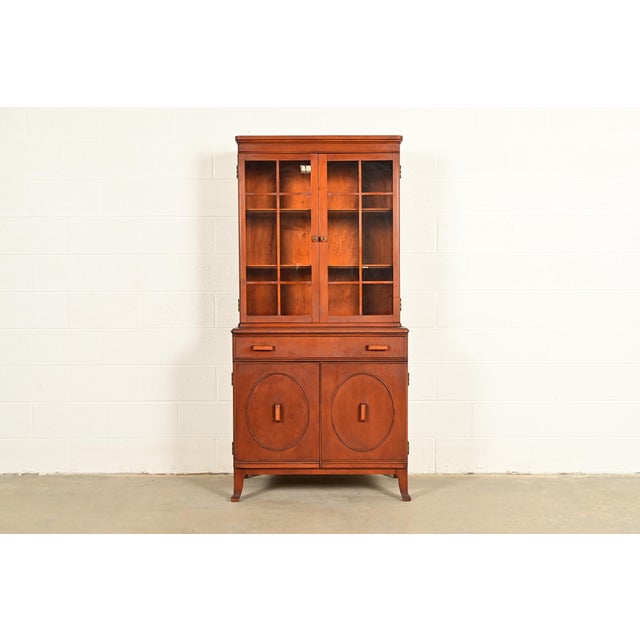 Stickley Brothers Antique Art Deco Maple Breakfront Bookcase Cabinet, Circa 1920s For Sale - Image 15 of 15