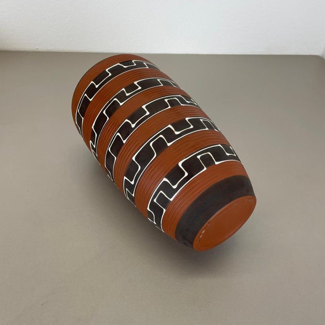 Zig Zag Fat Lava Ceramic Vases from Ilkra Ceramics, 1950s For Sale - Image 14 of 18