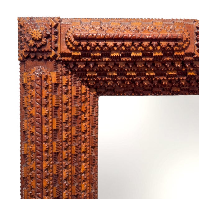 Late 19th Century Tramp Art Fourteen-Layer Masterpiece Frame With Mirror, C1870-1890 For Sale - Image 5 of 13