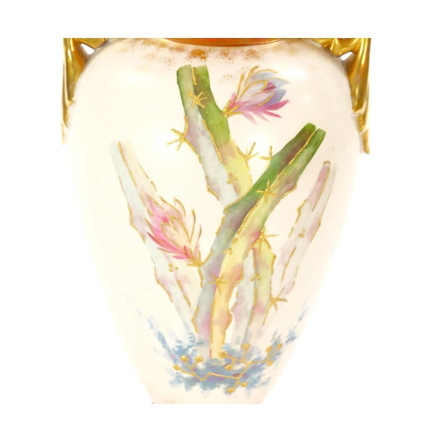 Late 19th Century 19th Century German Porcelain Hand Painted / Gilt Decorated Detail Vase For Sale - Image 5 of 12