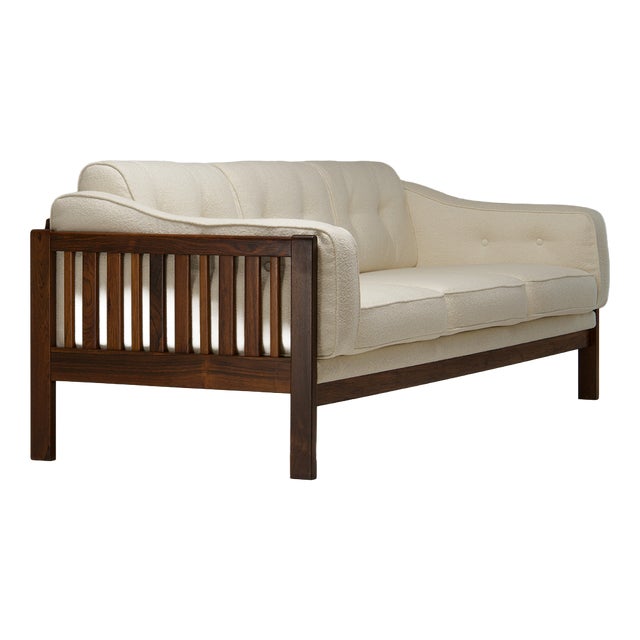 Monte Carlo Three-Seater Sofa in White Bouclé from Ingvar Stockum, 1960s For Sale