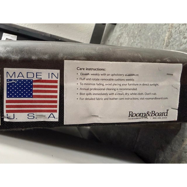 Twin Size Room & Board Wyatt Leather Bed Frame For Sale - Image 11 of 12