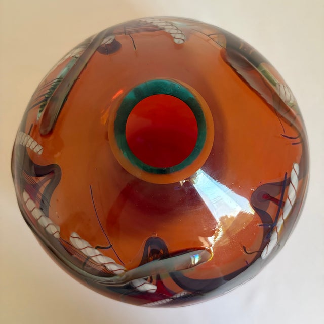 Vintage Large Daniel Edler Graffiti Helix Vase For Sale In Dallas - Image 6 of 8