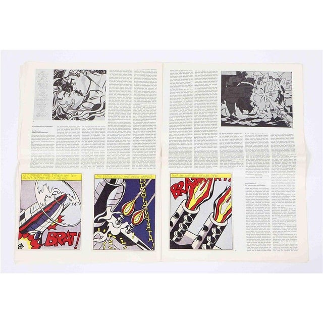 Vibrant exhibition poster announcing Roy Lichtenstein’s show at the Leo Castelli Gallery, New York, held from November...