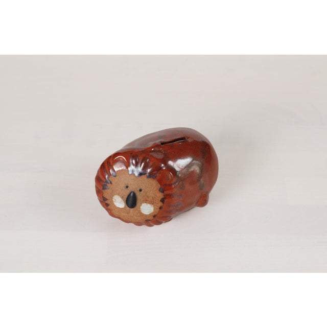 Figurative 1970s Studio Pottery Lion Coin Bank For Sale - Image 3 of 12
