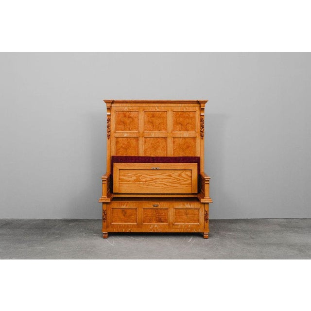 Antique Chest Bench in Ash Wood, 1900s For Sale - Image 3 of 18