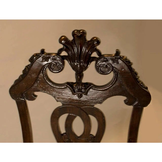 10 Portuguese Rococo Dining Chairs in Jacaranda Wood - 6 18th C. 4 20th C. For Sale In Sacramento - Image 6 of 15