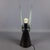 Metal Space Age Satin Glass Table Lamp with Black Conical Base, 1970 For Sale - Image 7 of 12