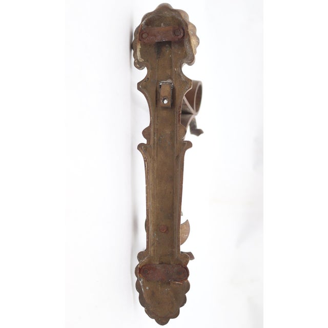 Metal Vintage Brass Curtain Rod Wall Bracket For Sale - Image 7 of 7