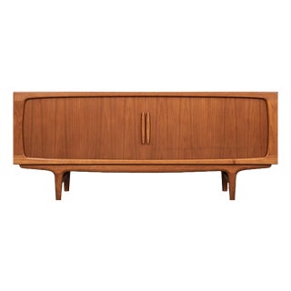 Midcentury Danish Sideboard in Teak attributed to Johannes Andersen for Silkeborg - with Rolling Doors For Sale