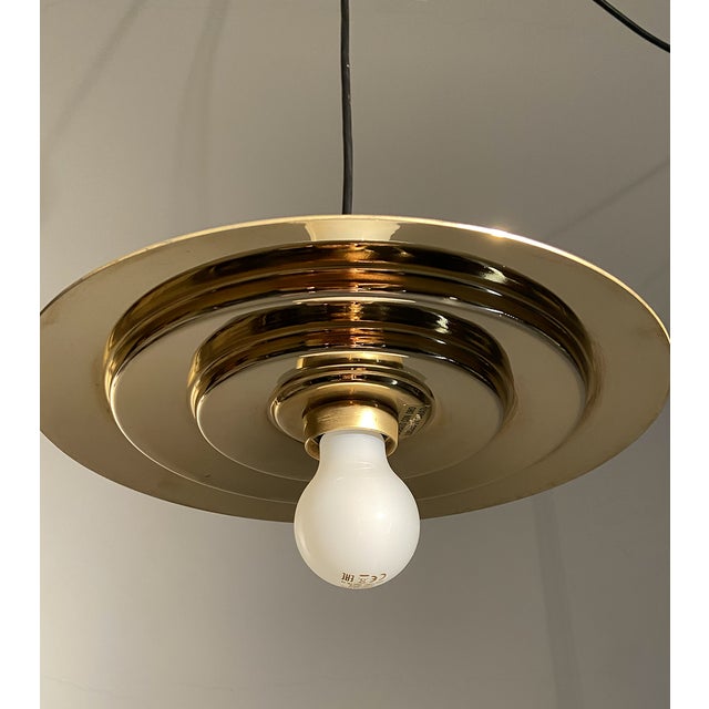 Gold-Plated Pendant Lamp from Skipper, 1970 For Sale - Image 4 of 8