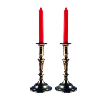 Baroque Bronze Candleholders, 1930s, Set of 2 For Sale