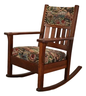J. M. Young & Sons Antique Mission Oak Arts & Crafts Rocking Chair, Circa 1900